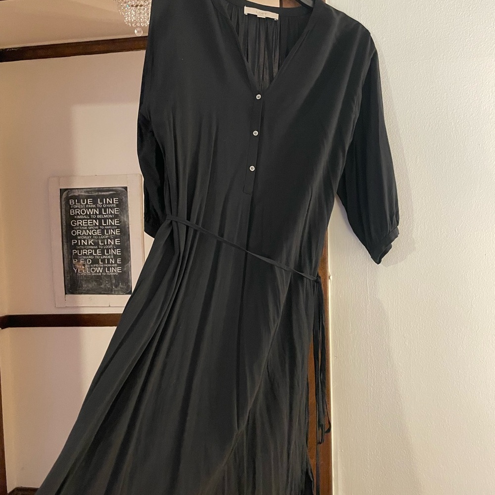 Elegant Black V-Neck Dress
